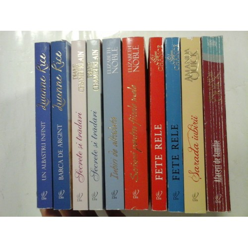   Din colectia Carti Romantice 10 romane de: AMANDA  QUICK; REBCCA  CHANCE; ELIZABETH  NOBLE;  DIANE  CHAMBERLAIN; LUANNNE  RICE;